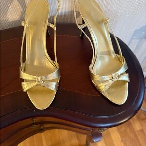 Gold dress shoes